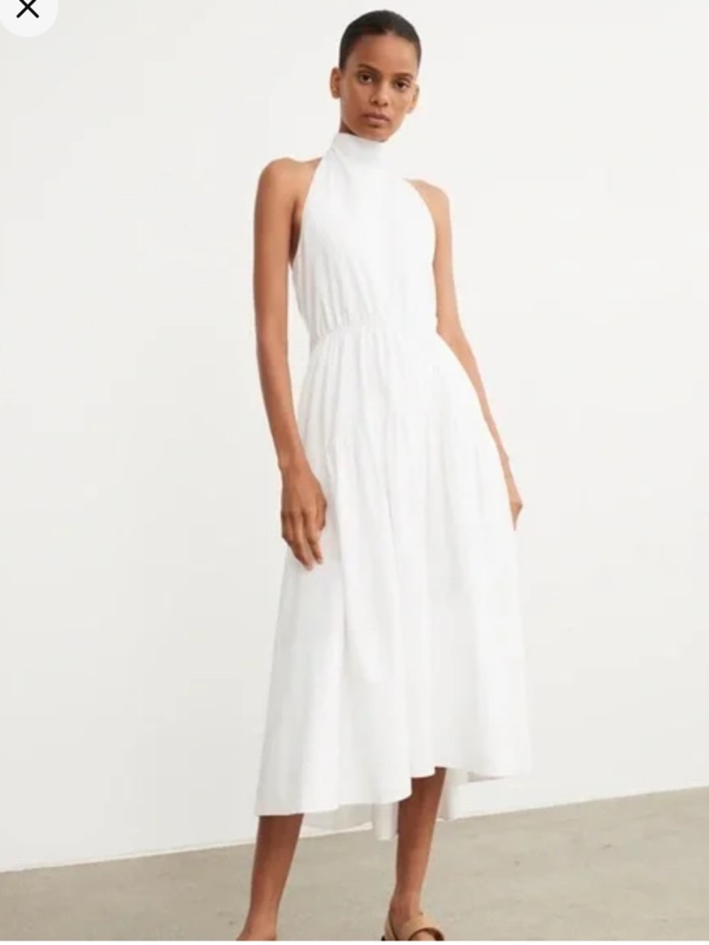Vince - Draped Neck Halter Dress in Optic White